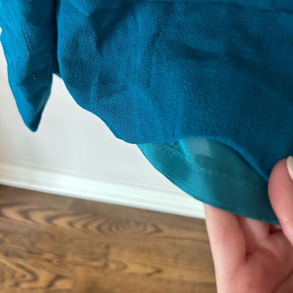 J. Crew Turquoise Taffeta Ruffle Midi Dress - Picture 4 of 4